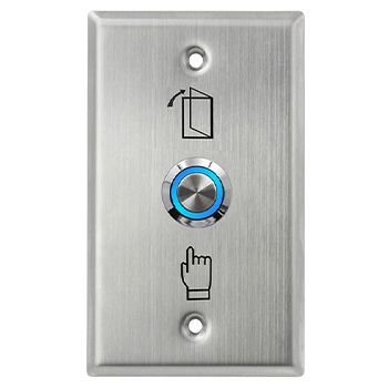 ULTRA ACCESS, Switch plate, Wall, Labelled with Exit Symbols, Stainless steel, With stainless steel illuminated push button, N/O and N/C contacts,