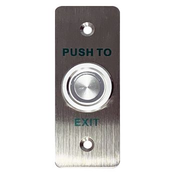 ULTRA ACCESS, Architrave "Touch to Exit" Sensor Plate, Wall, Stainless Steel, Stainless steel illuminated Piezo sensor, Plate 35mm x 90mm, Sensor 20mm Diameter, IP68, Weather resistant, N/O contacts,