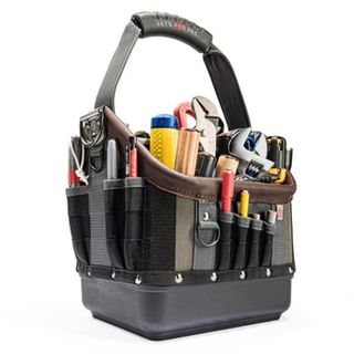 VETO PRO PAC, Tech Series, Medium HVAC technician tool bag, Open style, 28 tiered pockets,  Weather resistant base & fabric, 254(L) x 204(W) x 458(H)mm