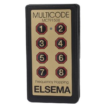 ELSEMA, Transceiver, 8 Channel multicode, 915-928 Mhz, 8 button, Up to 150m range, 130 x 67 x 27mm, 9V battery,