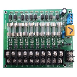 PSS, Monitored Fused Power distribution board, 12VDC or 24V AC/DC input and 10x M205 1 Amp fused outputs, screw terminals,