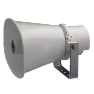 TOA, Reflex horn speaker, 15W, Aluminium off white powder coat, Weather resistant, IP66 rated, With stainless steel bracket, 100V line (Taps at 3,5,10,15W),