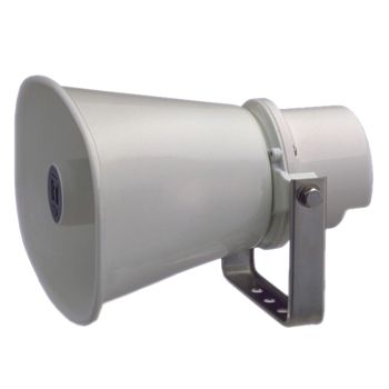 TOA, Reflex horn speaker, 15W, Aluminium off white powder coat, Weather resistant, IP66 rated, With stainless steel bracket, 100V line (Taps at 3,5,10,15W),