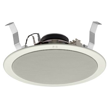 TOA, Quick fit speaker, Ceiling mount, 6W, 8" (200mm), includes off white metal grille, Full range speaker, Spring catch mounting 100V line (Taps at 3, 6W)