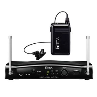 TOA Hand held Wireless microphone system, WM5325 transmitter, YPM5310 Lapel style microphone, WT5810F01 16 Ch receiver, Antenna diversity, Desk mount,