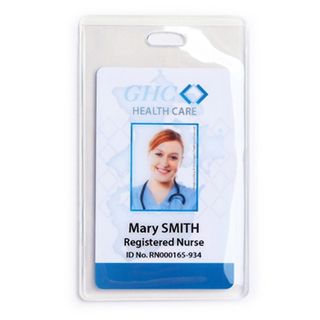 NETDIGITAL, Card holder, Flexible, Single sleeve, Clear, Portrait, Heavy duty,106 (H) x 66 (W),  Ideal for single or back to back proximity/photo ID/smart cards