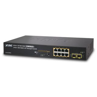 PLANET, 8 Port Gigabit POE managed switch, 30 Watt per port, 2 SFP ports, 19" rack mountable,