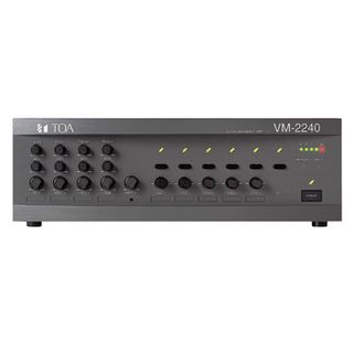 TOA, 240 Watt Zone Management amplifier for paging and BMG, 240 Watt 100V Line output, 3x Mic/Line inputs, 2x BMG inputs, 1x Telephone paging input, 5 Zone selection, 6x Built-in chimes,