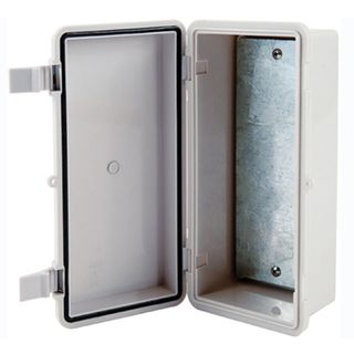 NETDIGITAL, Enclosure, Plastic, Grey, Latch & hinge, 100 x 200 x 70mm,