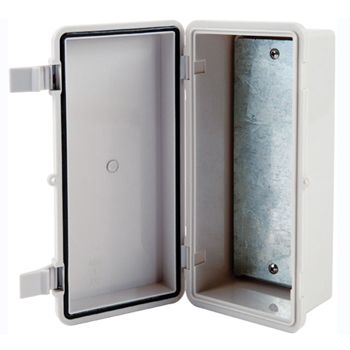 NETDIGITAL, Enclosure, Plastic, Grey, Latch & hinge, 100 x 200 x 70mm,