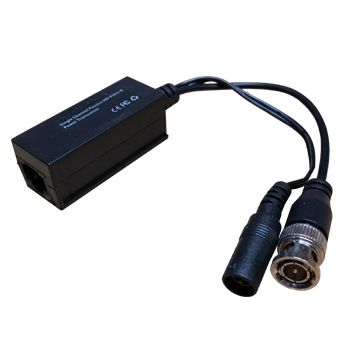 XTENDR, Balun, Power and HD analogue, suits AHD, HD-CVI and HD-TVI signal, 720p at 300m, 1080p at 200m, Wall mountable, Built-in power converter, BNC male and 2.1mm DC on tail, RJ45 socket, Passive,