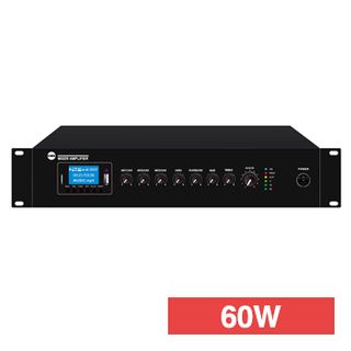 CMX, Rack, Mixer power amplifier, 60W RMS, Outputs 100V line and 4-16 Ohms, Telephone override, With 1 balanced and 2 unbalanced mic inputs, 2 unbalanced aux inputs,MP3 player, FM tuner, Bluetooth