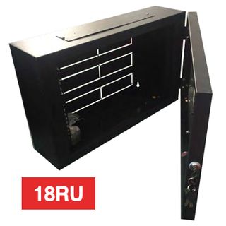 PSS, Lockable Slim cabinet, 19" and 12RU, Rear, top and bottom cable entry, Key lockable, 150mm deep, 600 (W)x 637 (H)mm,