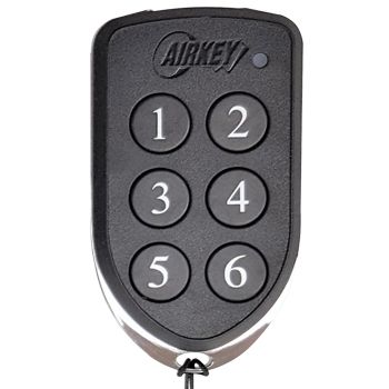 AIRKEY, Transmitter, Key fob, 6 channel, Maximum security, 64 bit rolling key encription, IP65 rated, Chrome plated die cast case,