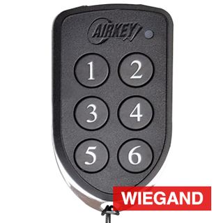 AIRKEY, Transmitter, Key fob, 6 channel, 26 bit Wiegand, Maximum security, 64 bit rolling key encription, IP65 rated, Chrome plated die cast case,