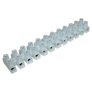 TERMINAL Block, 12 way 32A @ 450V, nylon 110C, wire protector type