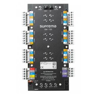 SUPREMA, Multiple output extension module, 12x relay outputs, APB zones, Elevator groups for Fire alarm zone, RS-485 Encrypted communications, 2CH Dry contact inputs, 12V DC, 1A max,