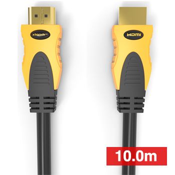 XTENDR, HDMI 2.0 interface lead, 10.0m, Gold plated Oxygen Free connector, 4K video with Audio return channel(ARC), 10.0m cable length, 48 Bit colour depth, 18Gbps/600MHz, 2160p,