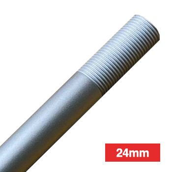 QLIGHT, Mounting Pole for LED signal and tower lights, Threaded Metal pole, 24mm pole diameter, 172mm length, suits SZ24 and SL24