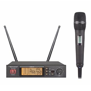 ULTRA Wireless microphone system, WH2100H Hand held microphone, WM640H01 200Ch receiver, True diversity system, ARC compression, Desk mount,