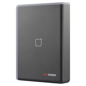 HIKVISION, Pro series, Proximity card reader, Mullion style, Up to 2" (50mm) read range, Thin profile, Built in buzzer, Two colour LED, Mifare compatible, 3-Year warranty, 12V DC 170mA,