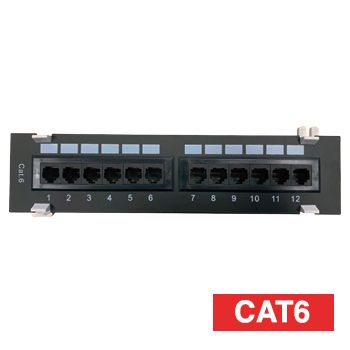 XTENDR, Patch panel, 12 port, Cat6, 568A and B wiring,