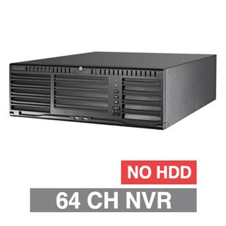 HIKVISION, HD-IP Ultra NVR, 64 channel, 512Mbps bandwidth, Up to 16x SATA HDD (16x 10TB max), RAID, VMD, USB/Network backup, Ethernet, 2x USB2.0 & 2x USB3.0, 1 Audio In/Out, 2x HDMI/1x VGA