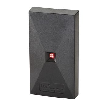 KERI, Pyramid series, Cascade proximity reader, Architrave style, Up to 3" (76mm) read range, Ultra-thin profile, Built in buzzer, 3 colour LED, HID compatible, Lifetime warranty, 5-14V DC 80mA,