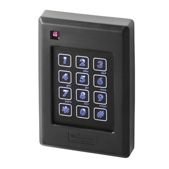 KERI, Pyramid series, Patagonia proximity reader/keypad, 4x3 style, Up to 6" (152mm) read range, Backlit keys, Built in buzzer, 3 colour LED, HID compatible, Lifetime warranty, 5-14V DC 115mA,