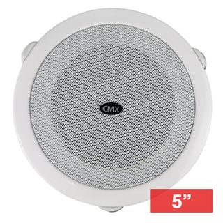 CMX, 5" Quick Fit Dual cone speaker, Ceiling mount, 6W, 5" (125mm), includes white metal grille, Spring-clamp mounting, 100V line (Taps at 3, 6W)
