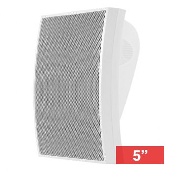 CMX, 5" Bass reflex Two-way wall speaker, Wall mount, White, 20W, 5.25" (130mm) woofer, Simple screw mount, 110-15KHz response, 100V line (Taps at 10,20W),