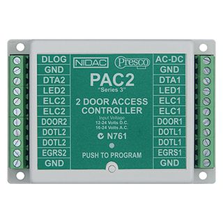 NIDAC (Presco), Twin Decoder (400 Users), Up to 10 encoders can be connected to one decoder input, 2x 5 amp relay contacts, 4 units can be connected to one DataLogger