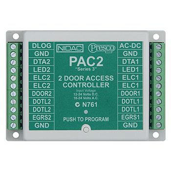 NIDAC (Presco), Twin Decoder (400 Users), Up to 10 encoders can be connected to one decoder input, 2x 5 amp relay contacts, 4 units can be connected to one DataLogger
