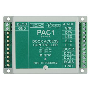 NIDAC (Presco), Decoder (600 Users series 3), Up to 10 encoders can be connected to one decoder, 5 amp relay contact, 4 units can be connected to one DataLogger