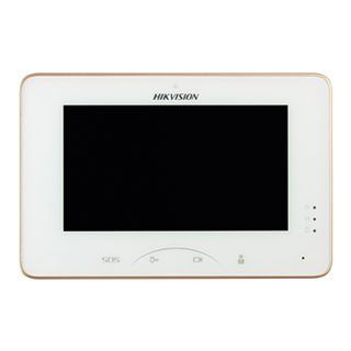 HIKVISION, 8000 Series, Room station, 7" Touchscreen 1024x600, Video, Colour, Hands free, 8CH alarm inputs, Call tone mute with indicator, White,