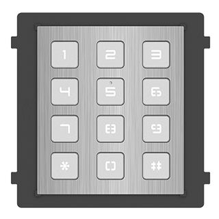 HIKVISION, Intercom, Gen 2, Keypad module, Stainless Steel, Pin to open door, Backlight, RS-485 communication, IP65,