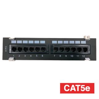 XTENDR, Patch panel, 12 port, Cat5E, 568A and B wiring,