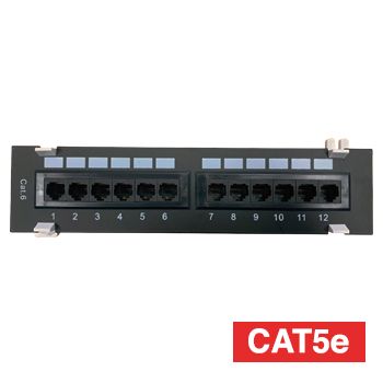 XTENDR, Patch panel, 12 port, Cat5E, 568A and B wiring,