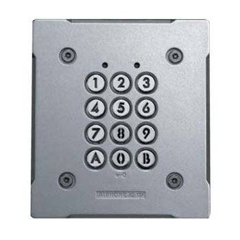 AIPHONE, Keypad, flush mount, vandal and weather resistant, stand alone, 100 users, relay output, backlit keys, IP54 rated, 12 - 24V AC/D,