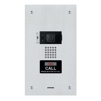 AIPHONE, IX Series, IP Direct Video Door station, Flush mount, Stainless steel, PoE 802.3af, Contact input, Relay output,