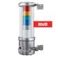 QLIGHT, Explosion Proof Multicolour LED signal light, Ex d IIC T6 Gb protection, Constant or Flashing, Silver body, Tempered Glass lens, RAGBW colour selection, 80dB Max sounder, 472(H) x 144(D)mm
