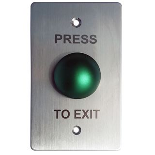 ULTRA ACCESS, Switch plate, Wall, Stainless steel, Labelled "Press to Exit", With Green push button, Plate 70mm x 115mm, N/O,N/C contacts,