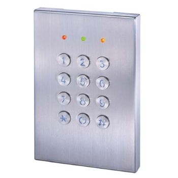 GEM, Keypad/ BLE Reader, Up to 1000 users, Standalone PIN code or Bluetooth operation, Up to 10m read range, 5A relay outputs, Metal, Backlit keys, 12-24V DC