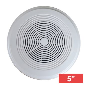 CMX, 5" Dual cone surface speaker, Surface mount, White, 15W, 5.25" (130mm) woofer, Simple screw mount, 110-15KHz response, 100V line (Taps at 7.5,15W),