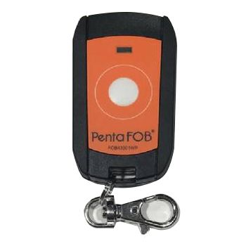ELSEMA, PentaFOB Transmitter, 1 Channel, Small button, Hand held pendant/keyring, 433 MHz FM signal, Includes 3.3V battery, IP67 weather resistant, Orange,