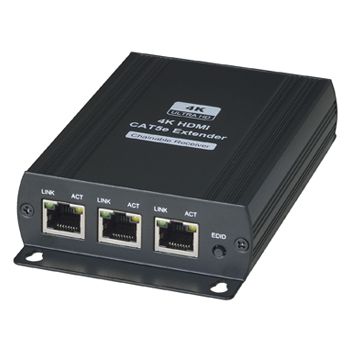 XTENDR, HDMI Extender receiver, 4K/1080P Receiver, 120m over Cat5e, 140m over Cat6, RJ45 input, 2x RJ45 output, HDMI output, 4K@30Hz 4:4:4, HDCP 1.4 compliant, 5V DC,