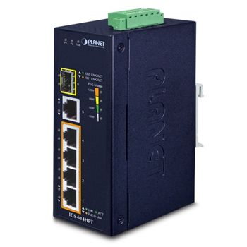 PLANET, 4 Port 10/100/1000 Mbits POE industrial switch, 4 Ports 10/100 ...