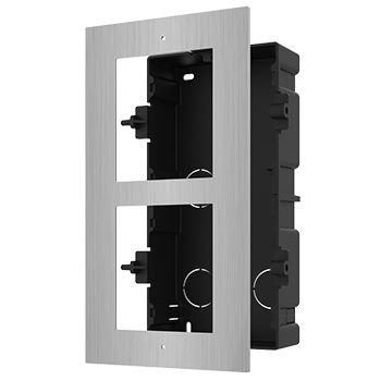 HIKVISION, Intercom, Gen 2, 2 Module, Flush mount Stainless frame, fits 2 modules, Plastic backbox, with accessories, box 237x134x56mm,