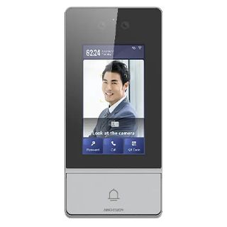 HIKVISION, Intercom, Gen 2, Surface door station, Face Recognition, HD-IP, Single call button, 2MP camera, BLC, Built-in Mifare reader, 129 degree view, IP65, WiFi, POE,
