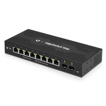 Ubiquiti Edgeswitch 10X - 8-Port Gigabit Switch, 2 SFP Ports- 24v Passive PoE In and Out (All Ports) - 20Gbps Switching Capacity